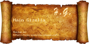 Hain Gizella névjegykártya